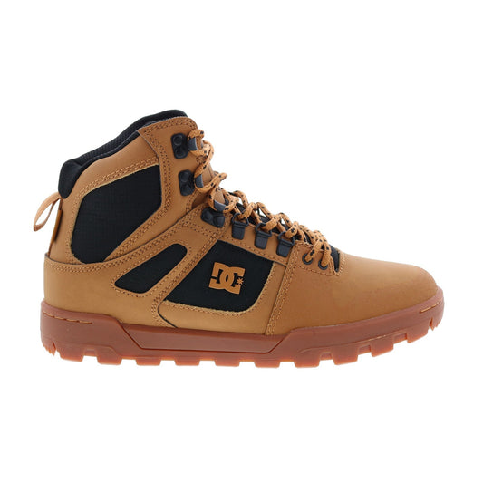 DC Pure High-Top Water Resistant Boot Mens Brown Skate Sneakers Shoes