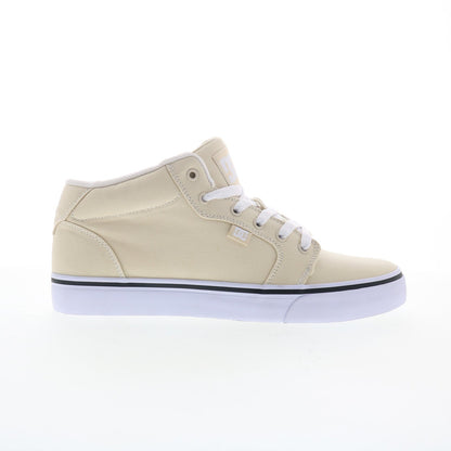 DC Anvil Mid ADYS300788-CRE Mens Beige Canvas Skate Inspired Sneakers Shoes