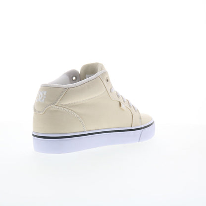 DC Anvil Mid ADYS300788-CRE Mens Beige Canvas Skate Inspired Sneakers Shoes