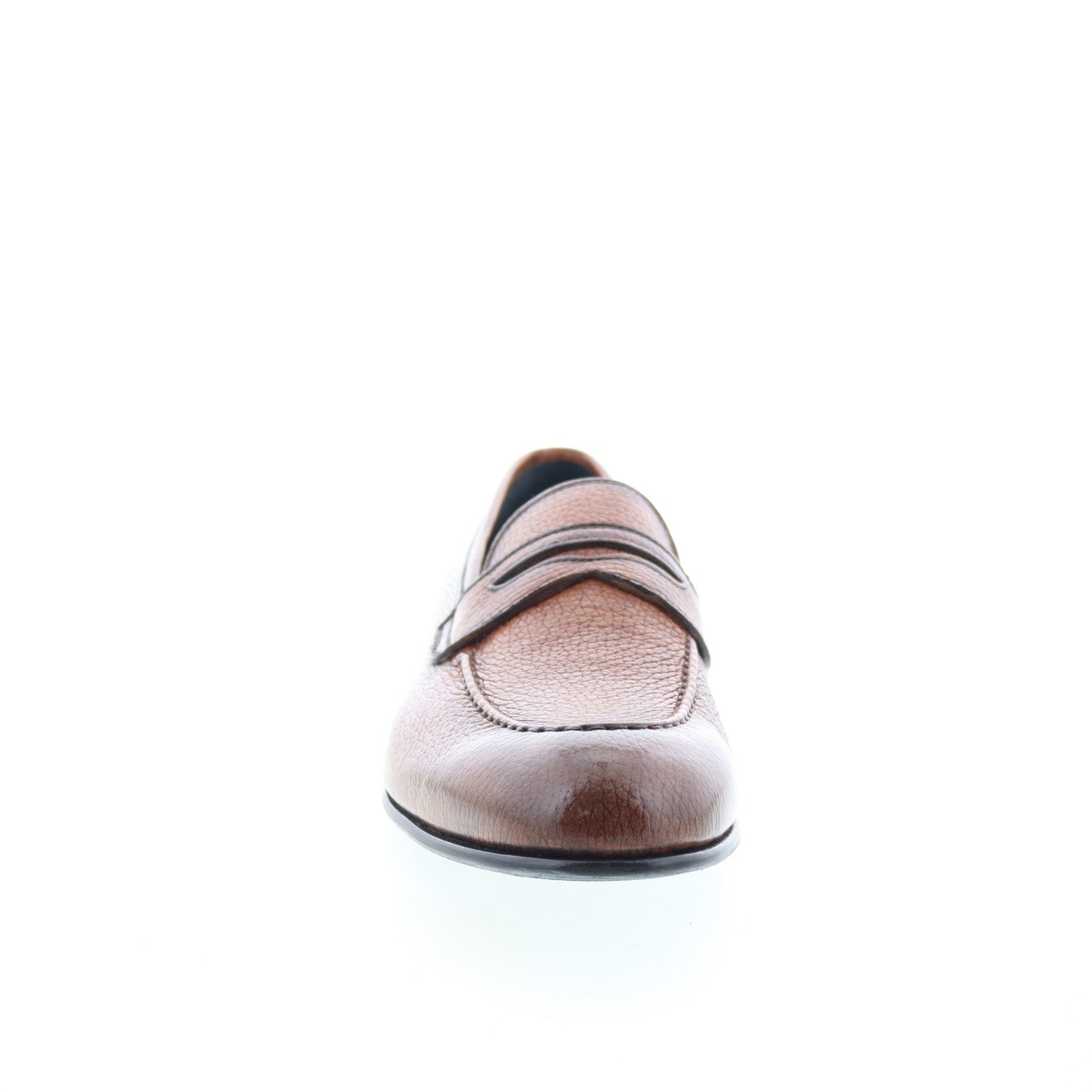 Di Bianco Agata Mens Brown Leather Slip On Loafers & Slip Ons Penny Shoes