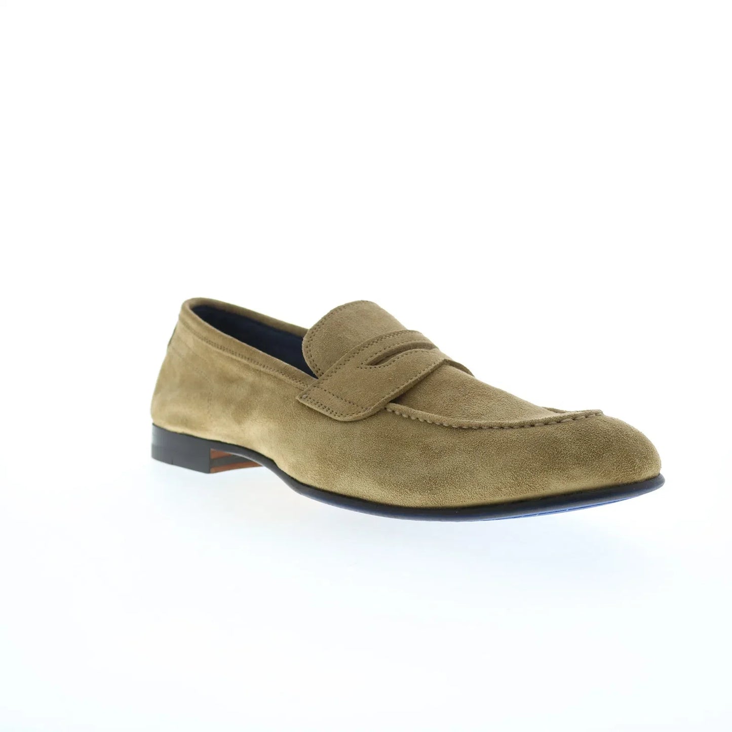 Di Bianco Agata Mens Brown Suede Slip On Loafers & Slip Ons Penny Shoes