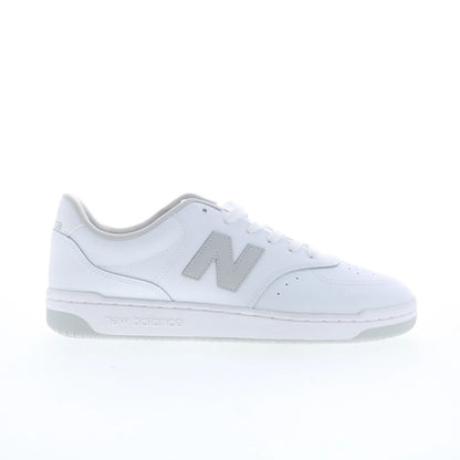New Balance BB80 BB80GRY Mens White Leather Lace Up Lifestyle Sneakers Shoes
