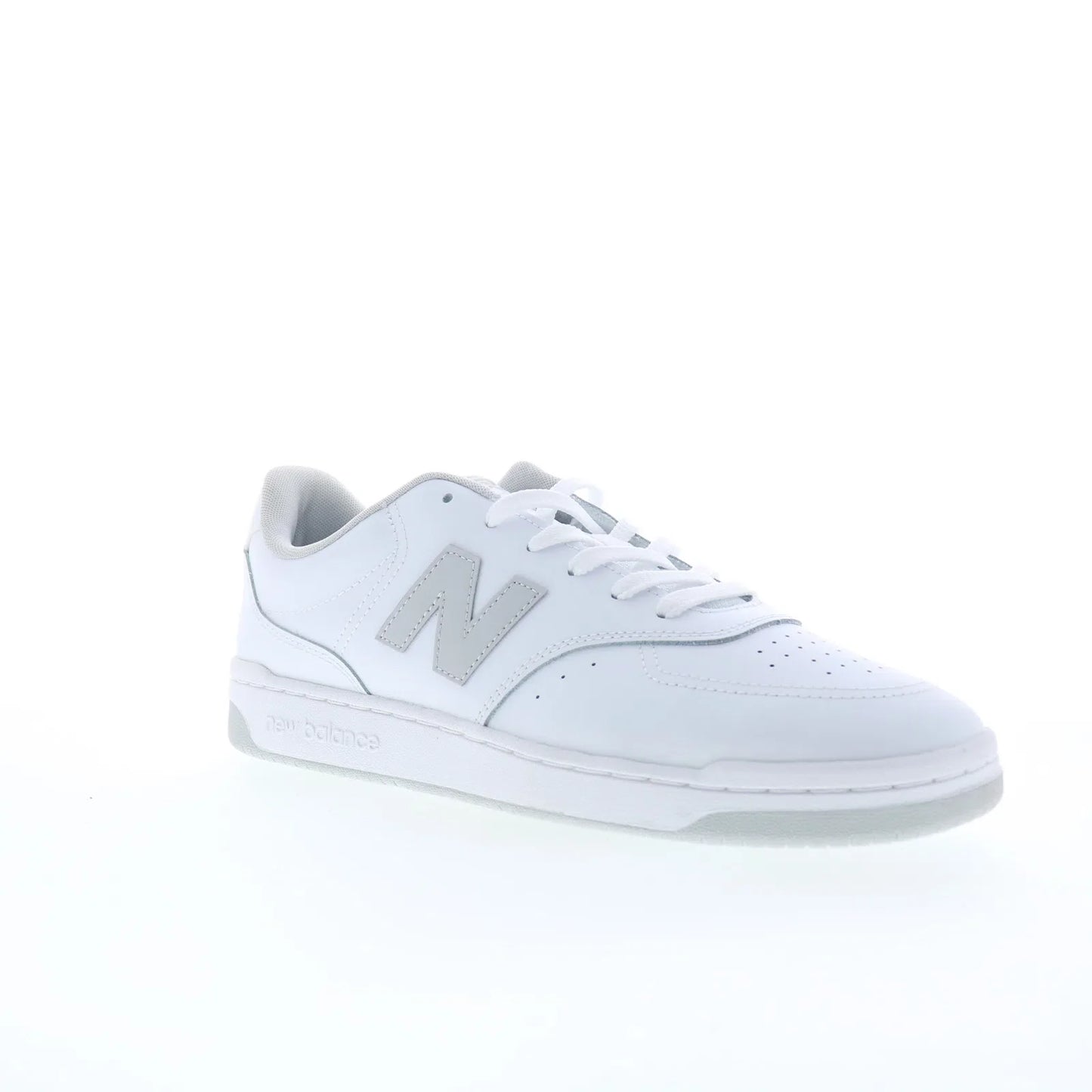 New Balance BB80 BB80GRY Mens White Leather Lace Up Lifestyle Sneakers Shoes