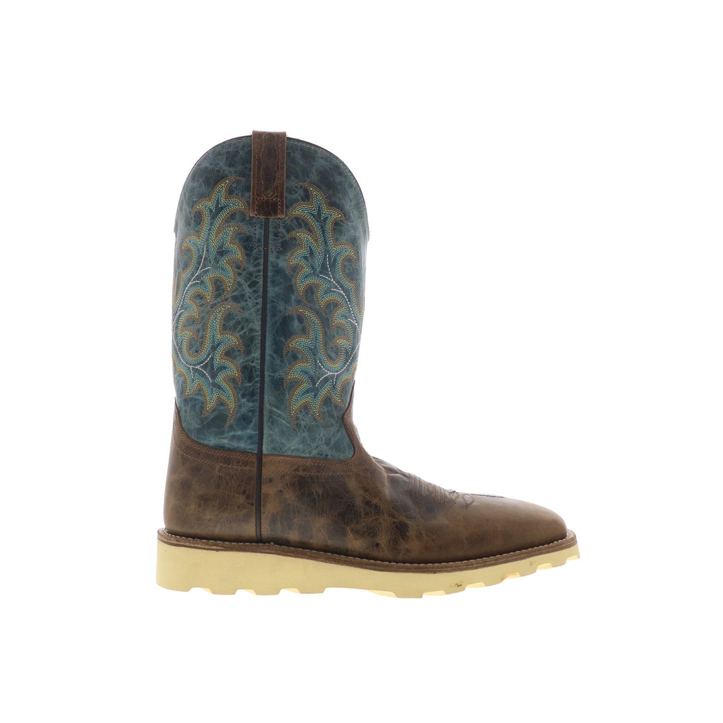 Jama Old West BSM1901 Mens Brown Leather Slip On Cowboy Western Boots