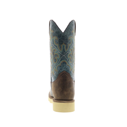 Jama Old West BSM1901 Mens Brown Leather Slip On Cowboy Western Boots
