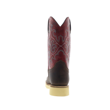 Jama Old West BSM1902 Mens Brown Leather Slip On Cowboy Western Boots