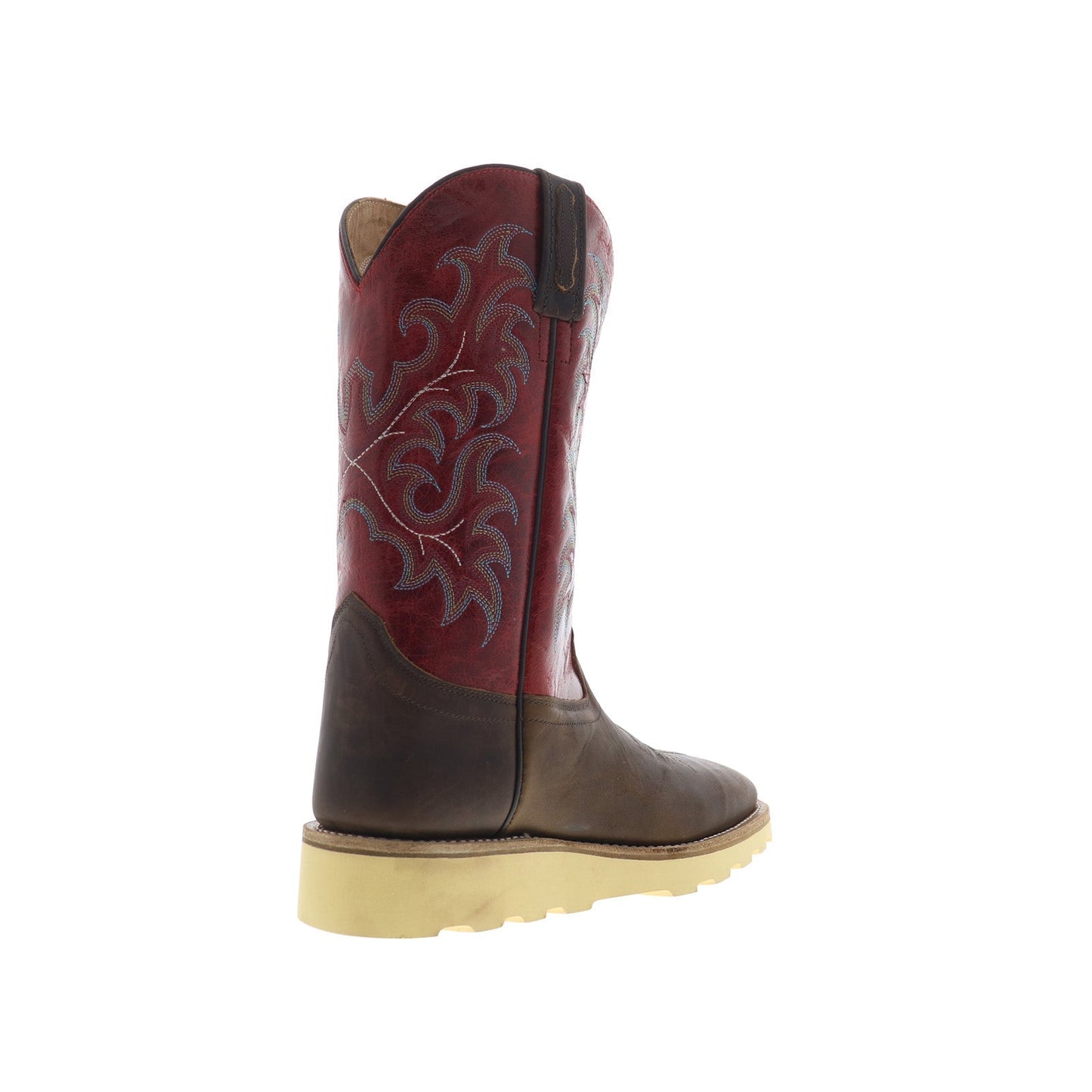 Jama Old West BSM1902 Mens Brown Leather Slip On Cowboy Western Boots