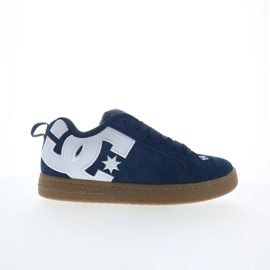 DC Court Graffik SE Mens Blue Suede Skate Inspired Sneakers Shoes
