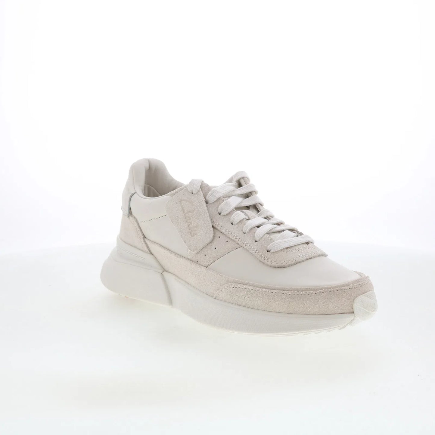 Clarks Craft Pace 26179691 Mens White Leather Lifestyle Sneakers Shoes