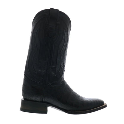 Ferrini Caiman Belly Caiman S-Toe Mens Black Cowboy Western Boots
