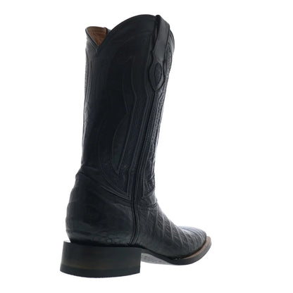 Ferrini Caiman Belly Caiman S-Toe Mens Black Cowboy Western Boots