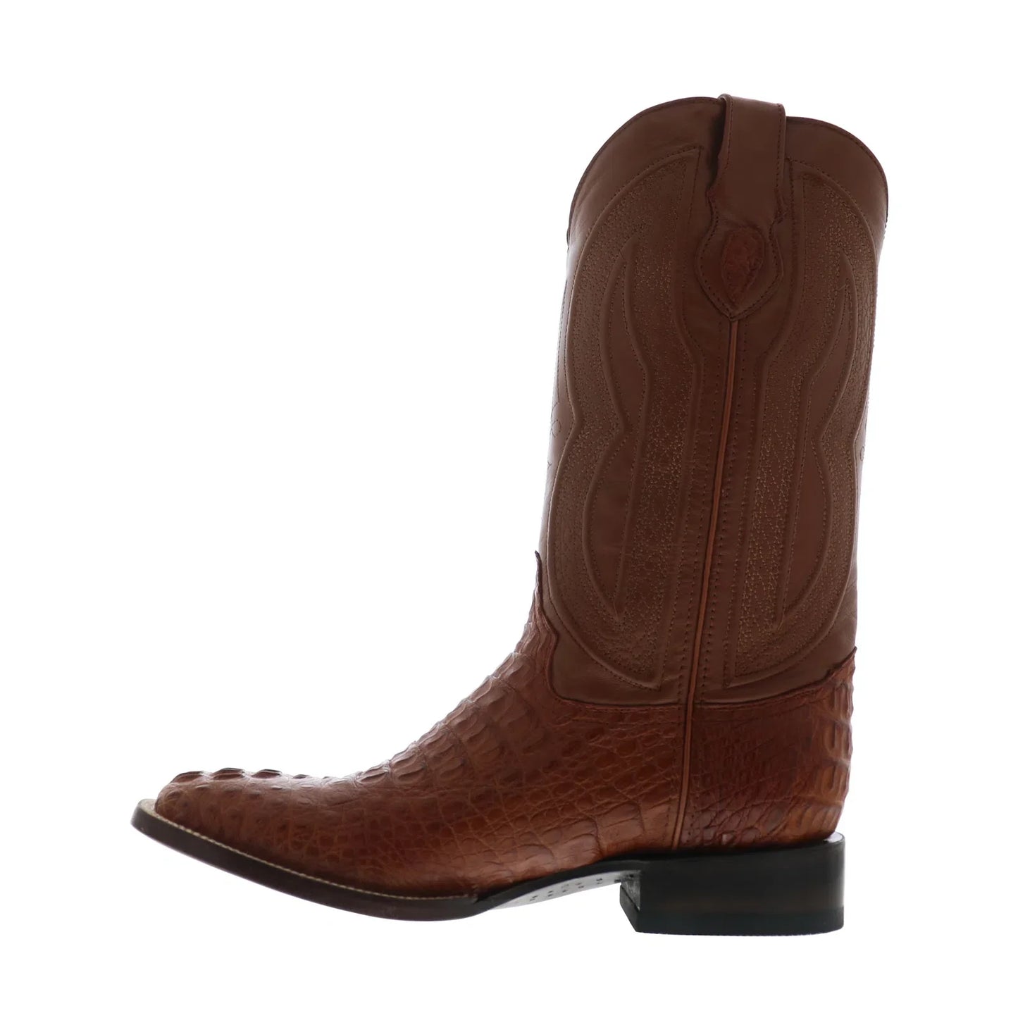 Ferrini Caiman Crocodile S-Toe 1049302 Mens Brown Wide Cowboy Western Boots