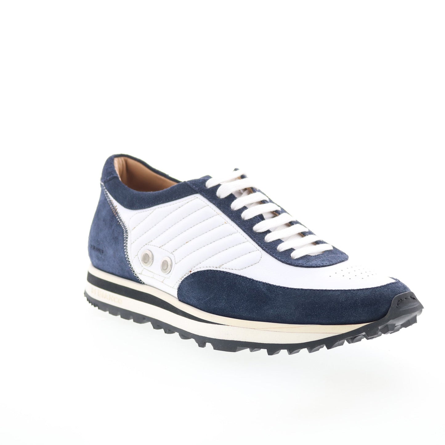 Di Bianco Daytona Calfskin Mens White Suede Lifestyle Sneakers Shoes
