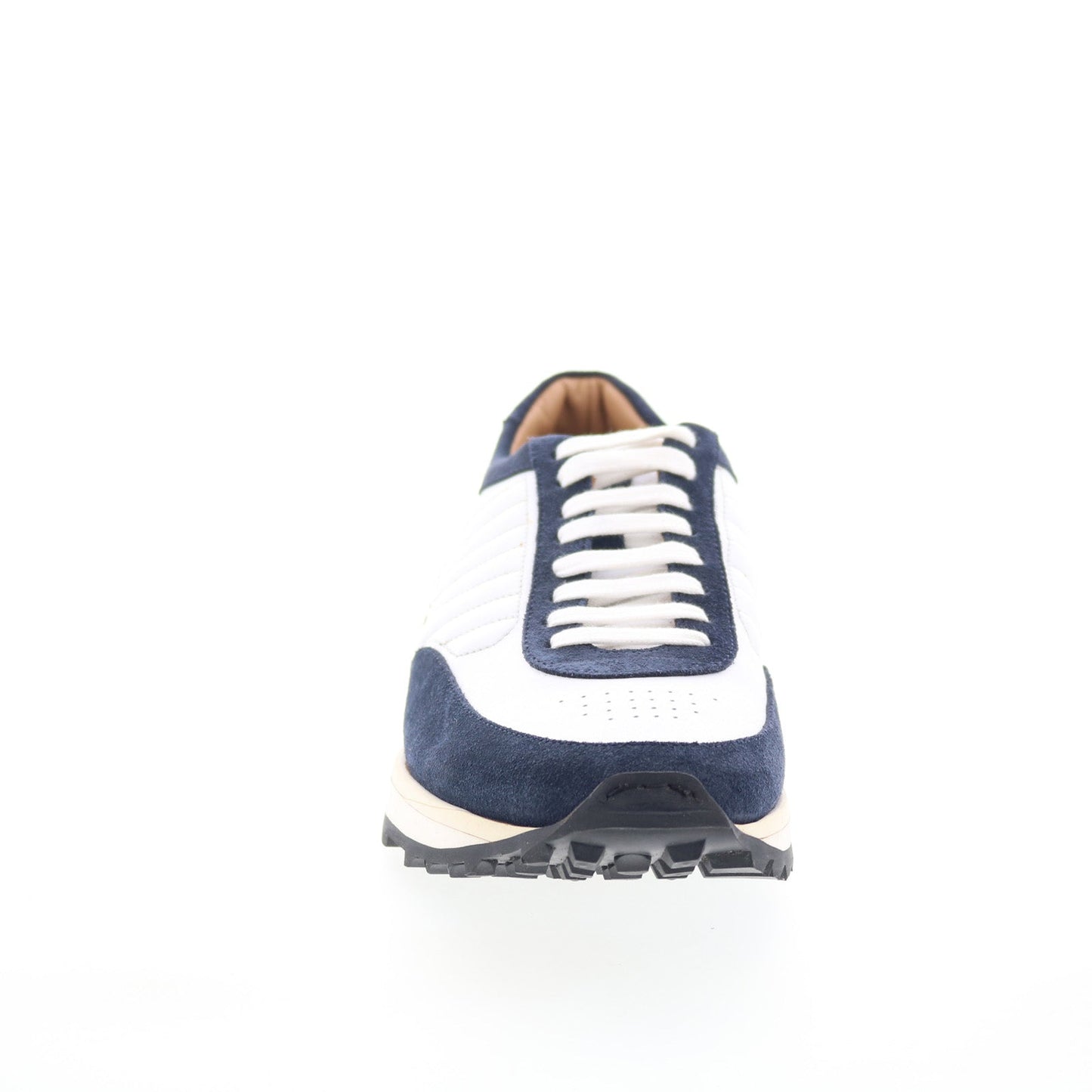 Di Bianco Daytona Calfskin Mens White Suede Lifestyle Sneakers Shoes