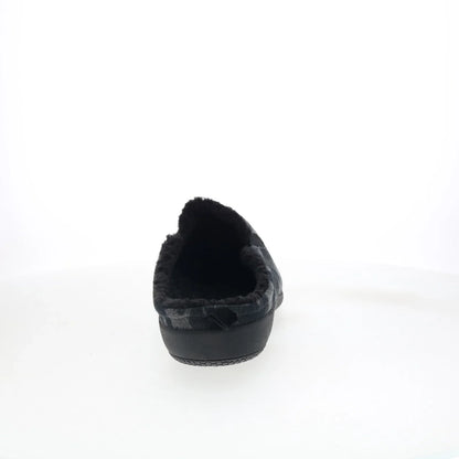 Spenco Dundee Wool SP2003BCM Mens Black Suede Slip On Clogs Slippers Shoes