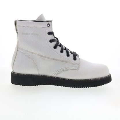 Broken Homme James Boot FB12002 Mens White Leather Casual Dress Boots