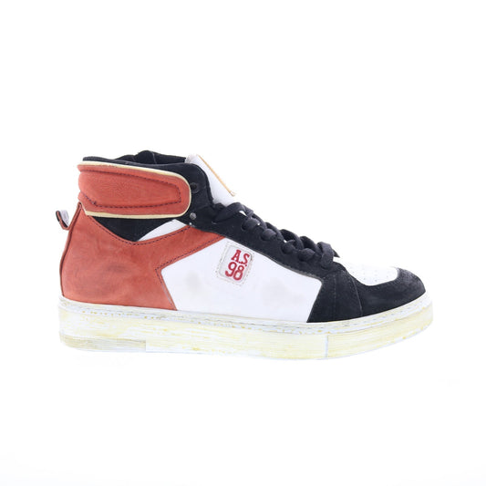 A.S. 98 Folie Mens White Canvas Zipper Lifestyle Sneakers Shoes
