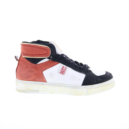 A.S. 98 Folie Mens White Canvas Zipper Lifestyle Sneakers Shoes