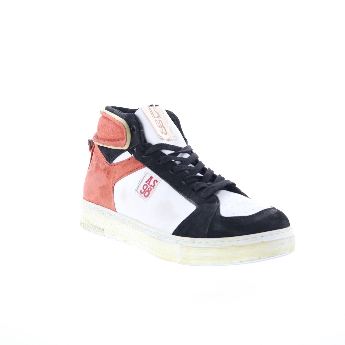 A.S. 98 Folie Mens White Canvas Zipper Lifestyle Sneakers Shoes