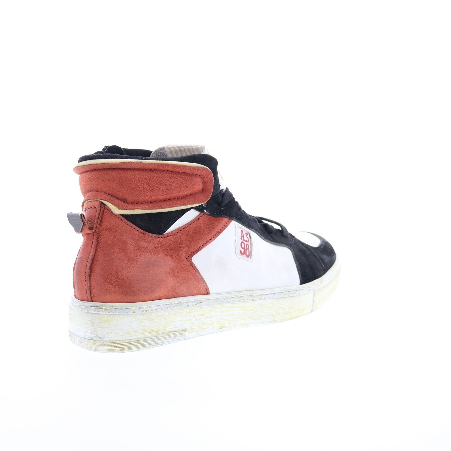 A.S. 98 Folie Mens White Canvas Zipper Lifestyle Sneakers Shoes