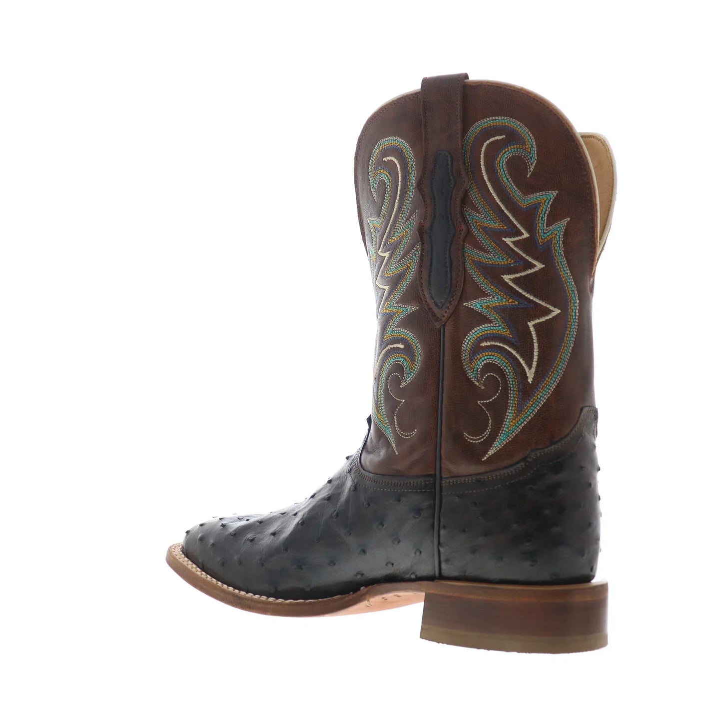 Tony Lama Foster Full Quill Ostrich Made In USA Mens Black Western Boots