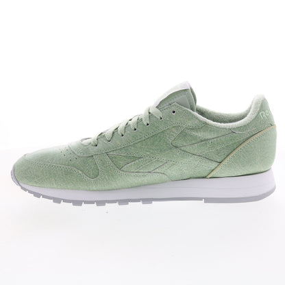 Reebok Eames Classic Leather Mens Green Leather Lifestyle Sneakers Shoes