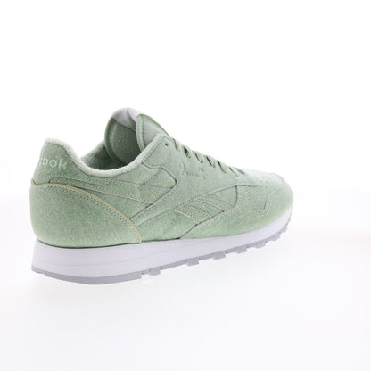 Reebok Eames Classic Leather Mens Green Leather Lifestyle Sneakers Shoes