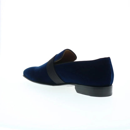 Pastori by Di Bianco Galba Mens Blue Suede Loafers & Slip Ons Casual Shoes