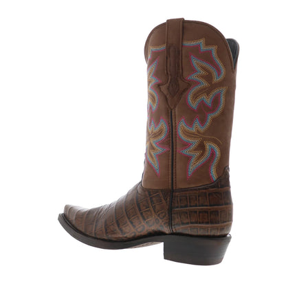 Dingo Gator Print Leather DI-128 Mens Brown Leather Cowboy Western Boots