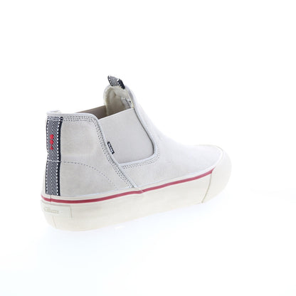 Globe Dover GBDOVER Mens Gray Leather Slip On Skate Inspired Sneakers Shoes