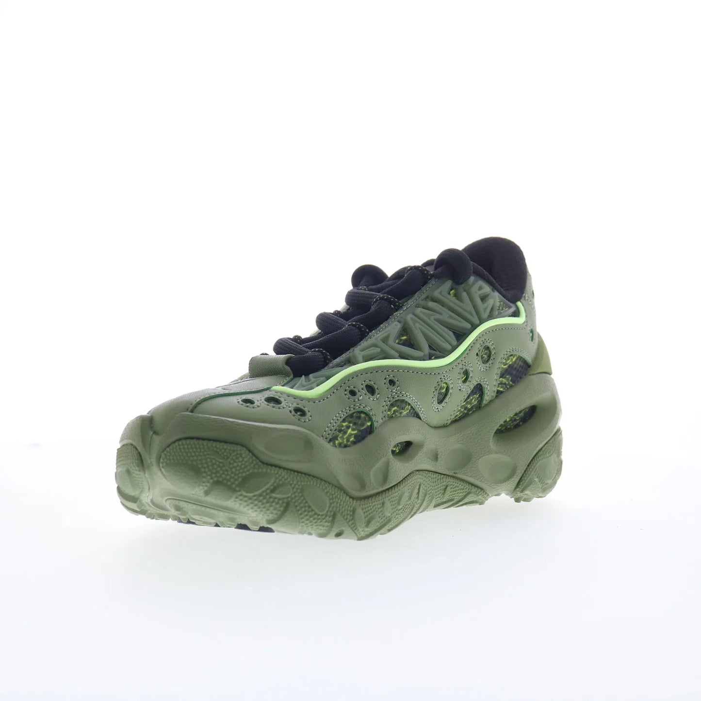 Puma Lamelo Ball LaFrance RNR Camo Mens Green Mesh Lifestyle Sneakers Shoes