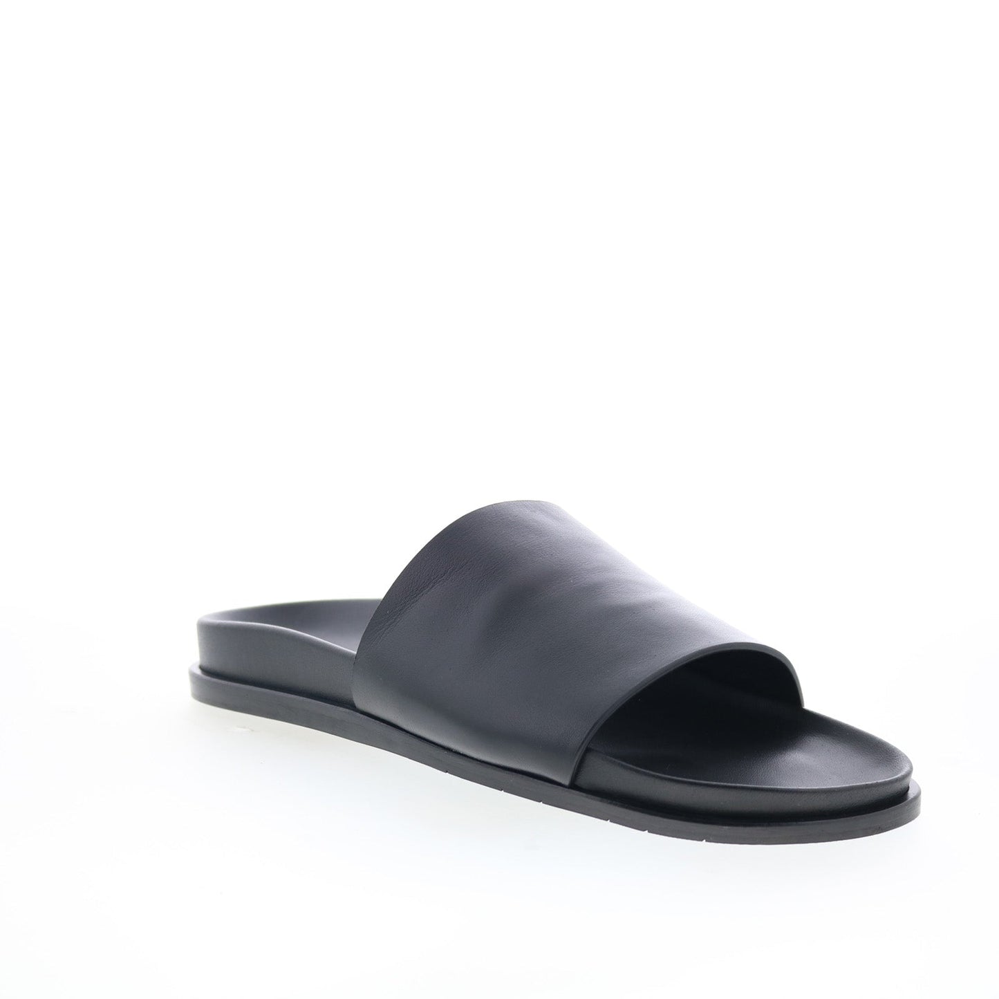 Aquatalia Otto Waterproof M098601 Mens Black Leather Sandals Slides Shoes