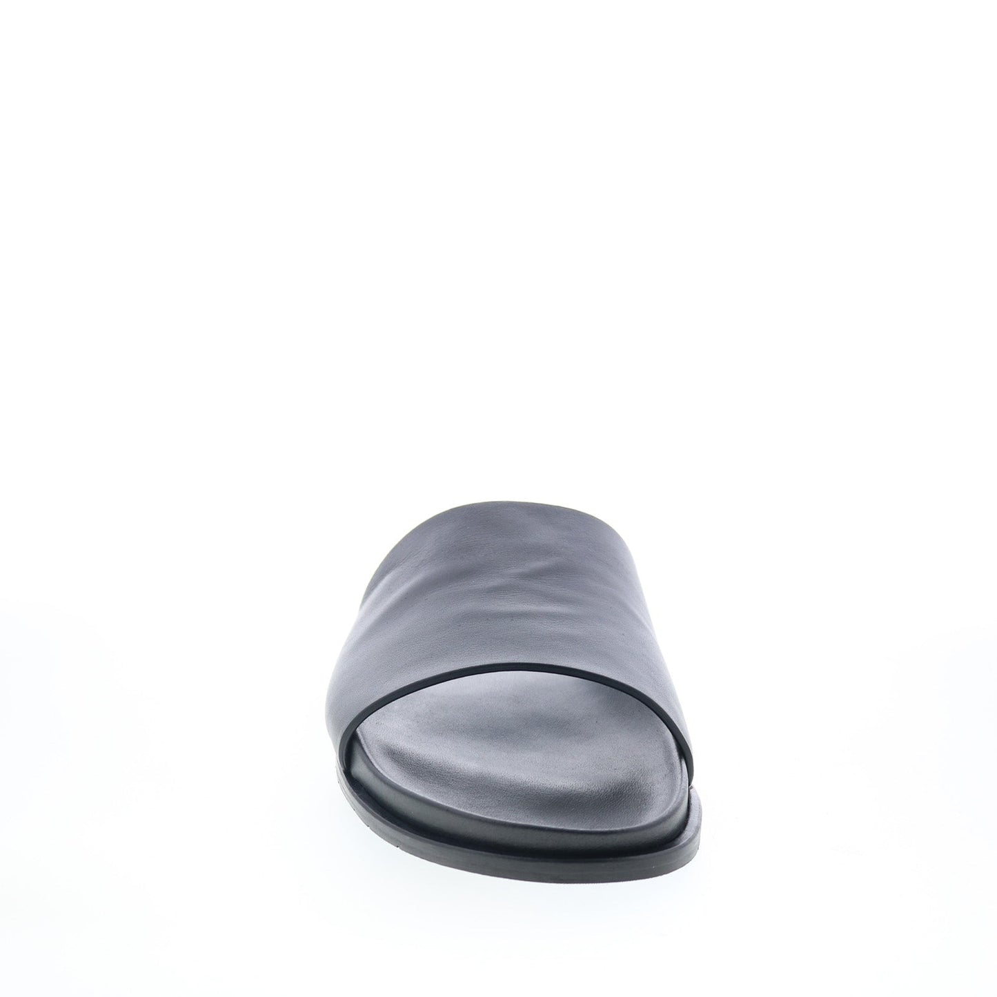 Aquatalia Otto Waterproof M098601 Mens Black Leather Sandals Slides Shoes
