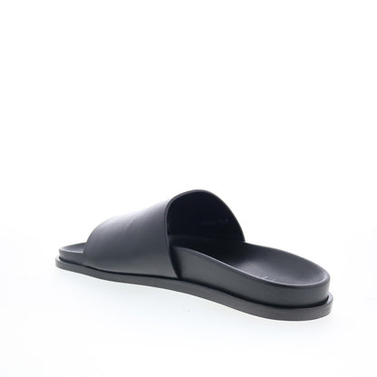 Aquatalia Otto Waterproof M098601 Mens Black Leather Sandals Slides Shoes