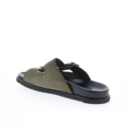 Aquatalia Byron Waterproof M103483 Mens Green Suede Sandals Slides Shoes