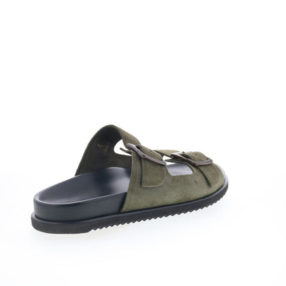 Aquatalia Byron Waterproof M103483 Mens Green Suede Sandals Slides Shoes