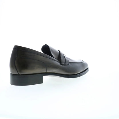 Di Bianco Manzoni Sella Mens Gray Leather Loafers & Slip Ons Penny Shoes