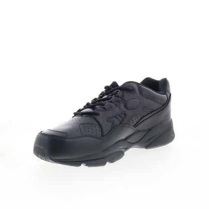 Propet Stark MAS022LBLK Mens Black Wide Leather Lifestyle Sneakers Shoes
