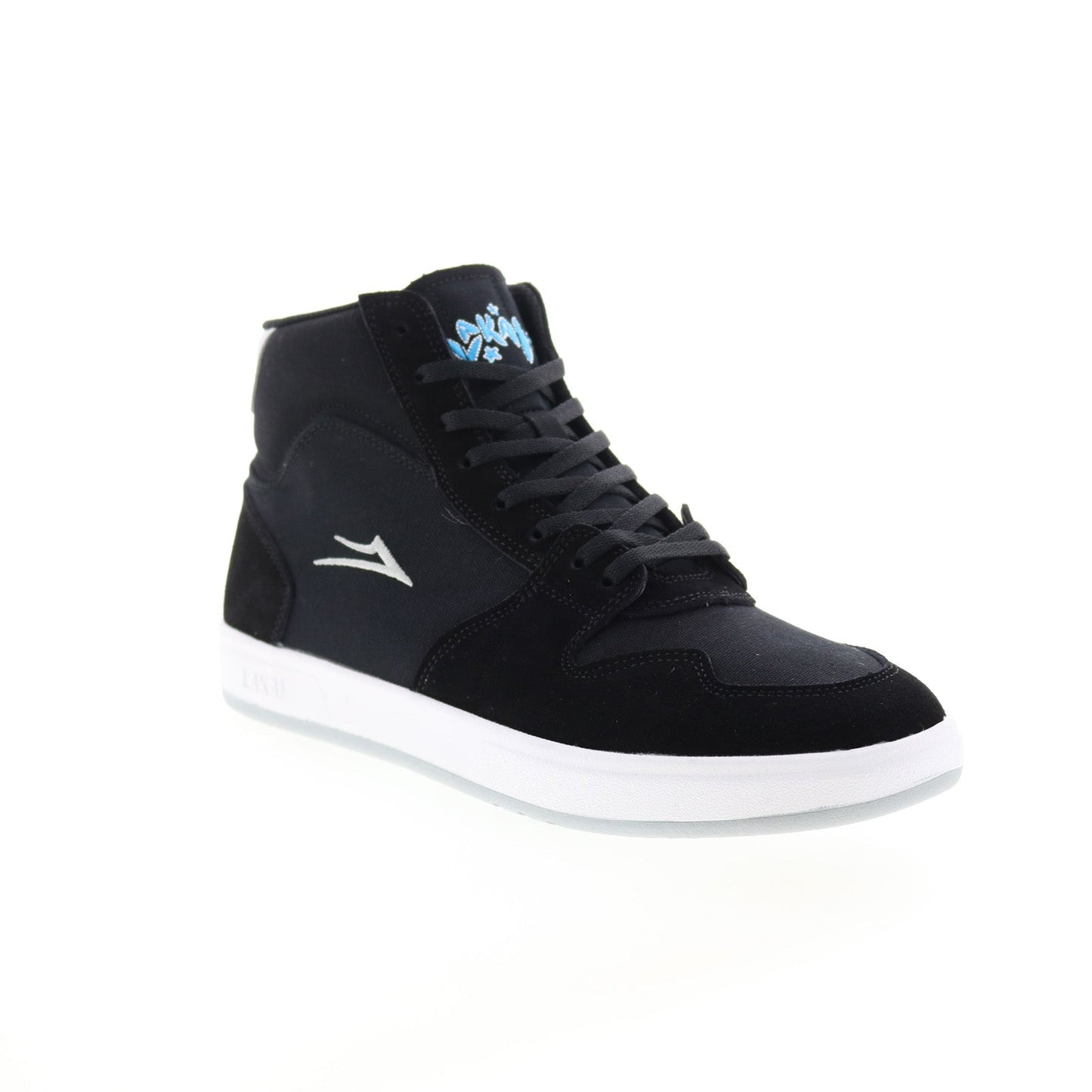 Lakai Villa MS4230140B00 Mens Black Suede Skate Inspired Sneakers Shoes