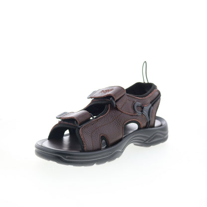 Propet SurfWalker II MSV023LBR Mens Brown Leather Strap Sport Sandals Shoes