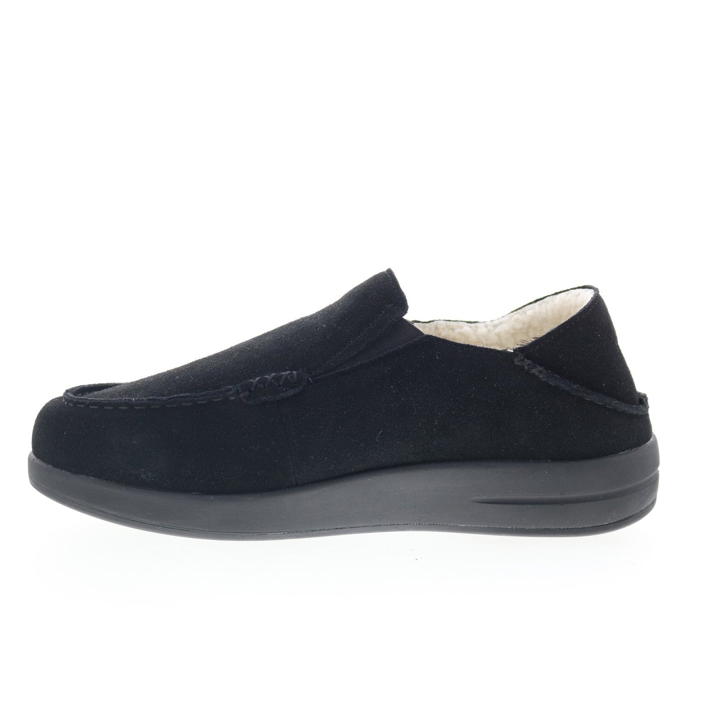 Propet Edsel MXX004S Mens Black Extra Wide Suede Loafer Slippers Shoes
