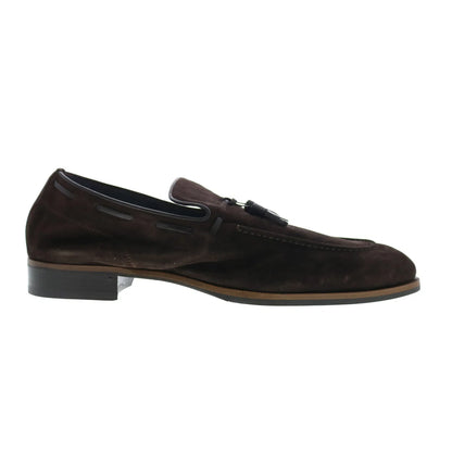 Di Bianco Napoli Mens Brown Suede Slip On Loafers & Slip Ons Casual Shoes