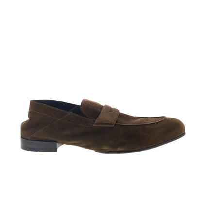 Di Bianco Otranto Mens Brown Suede Slip On Loafers & Slip Ons Penny Shoes
