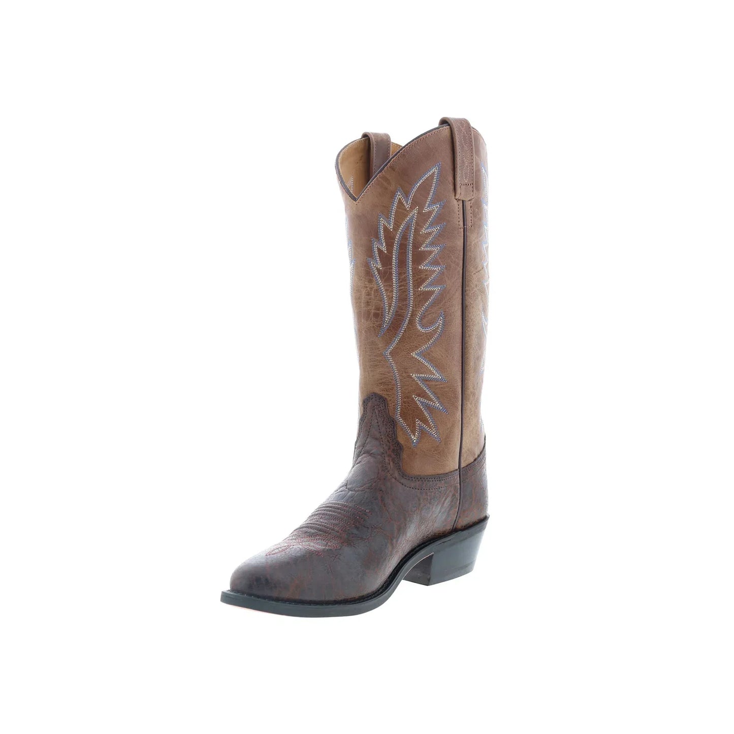 Jama Old West OW2015 Mens Brown Leather Slip On Cowboy Western Boots