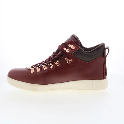 Pajar Pacer 79751 Mens Red Leather Lace Up Lifestyle Sneakers Shoes