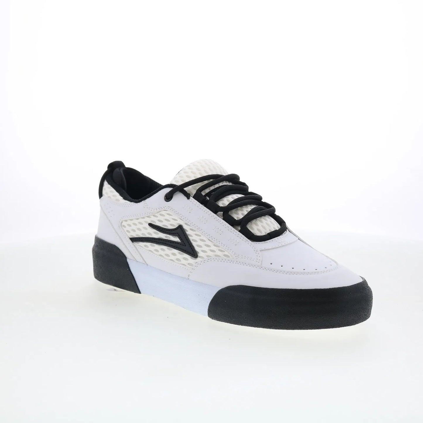 Lakai Payload Mens White Leather Lace Up Skate Inspired Sneakers Shoes