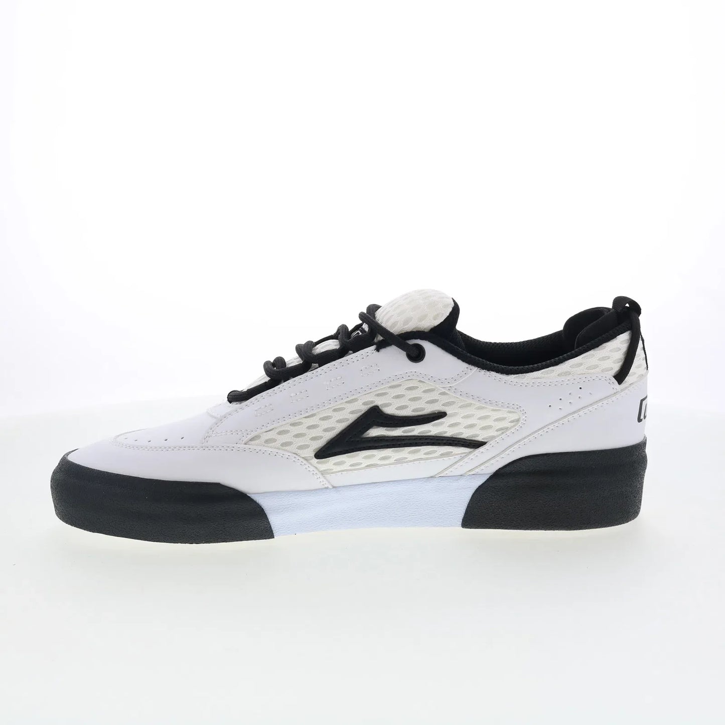 Lakai Payload Mens White Leather Lace Up Skate Inspired Sneakers Shoes