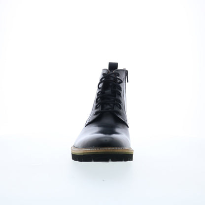 Steve Madden P-Krypto Mens Black Leather Lace Up Casual Dress Boots