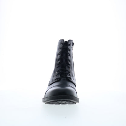 Steve Madden P-Mavrik Mens Black Leather Lace Up Casual Dress Boots