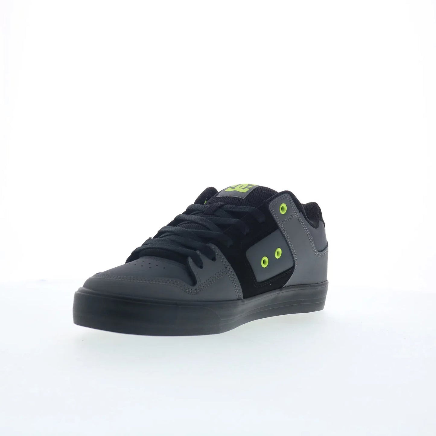 DC Pure DC01782028-GRYBLK Mens Gray Leather Skate Inspired Sneakers Shoes